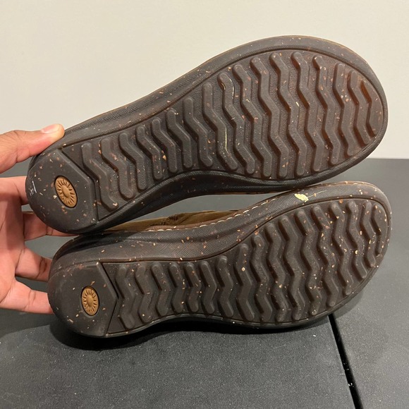 UGG Womens Brown Slip-On Leather Oleander Shearling Fur Lined Shoes Size 8 US - Picture 7 of 7